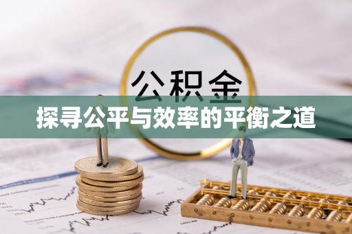 武清探寻公平与效率的平衡之道