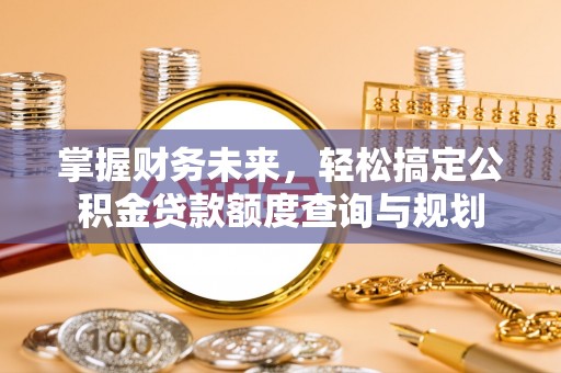 武清掌握财务未来，轻松搞定公积金贷款额度查询与规划