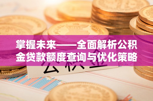 武清掌握未来——全面解析公积金贷款额度查询与优化策略