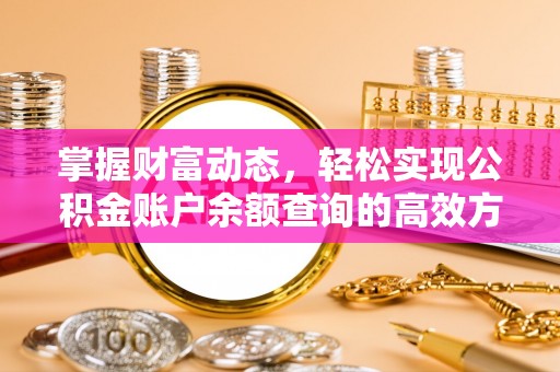 武清掌握财富动态，轻松实现公积金账户余额查询的高效方法