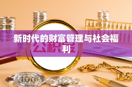 武清新时代的财富管理与社会福利