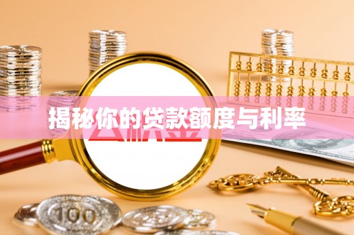 武清揭秘你的贷款额度与利率