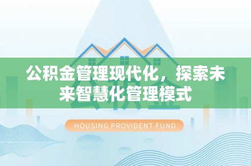 武清公积金管理现代化，探索未来智慧化管理模式