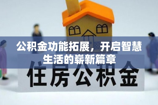 武清公积金功能拓展，开启智慧生活的崭新篇章