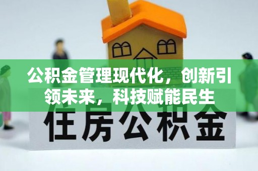 武清公积金管理现代化，创新引领未来，科技赋能民生