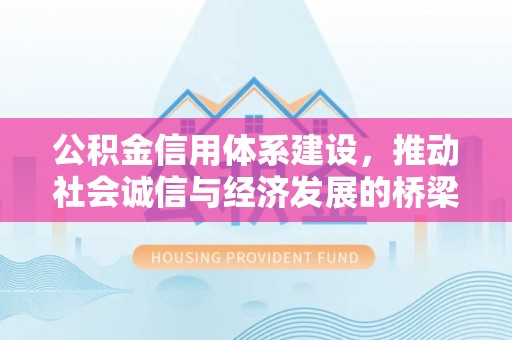 武清公积金信用体系建设，推动社会诚信与经济发展的桥梁