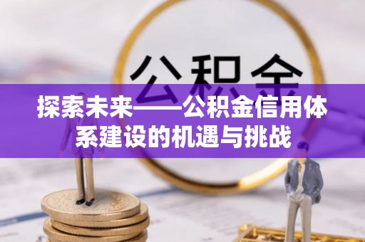 武清探索未来——公积金信用体系建设的机遇与挑战