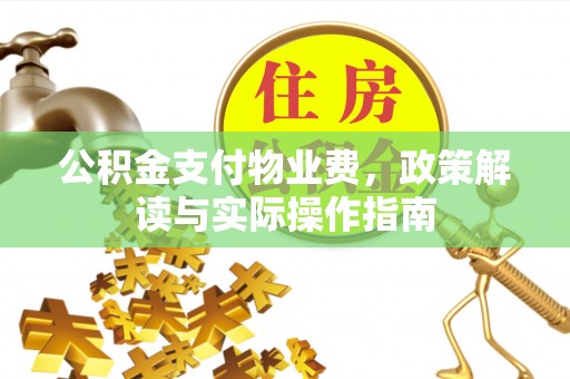 武清公积金支付物业费，政策解读与实际操作指南