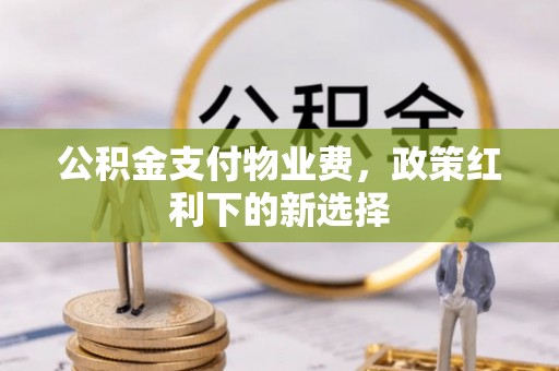 武清公积金支付物业费，政策红利下的新选择