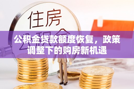 武清公积金贷款额度恢复，政策调整下的购房新机遇